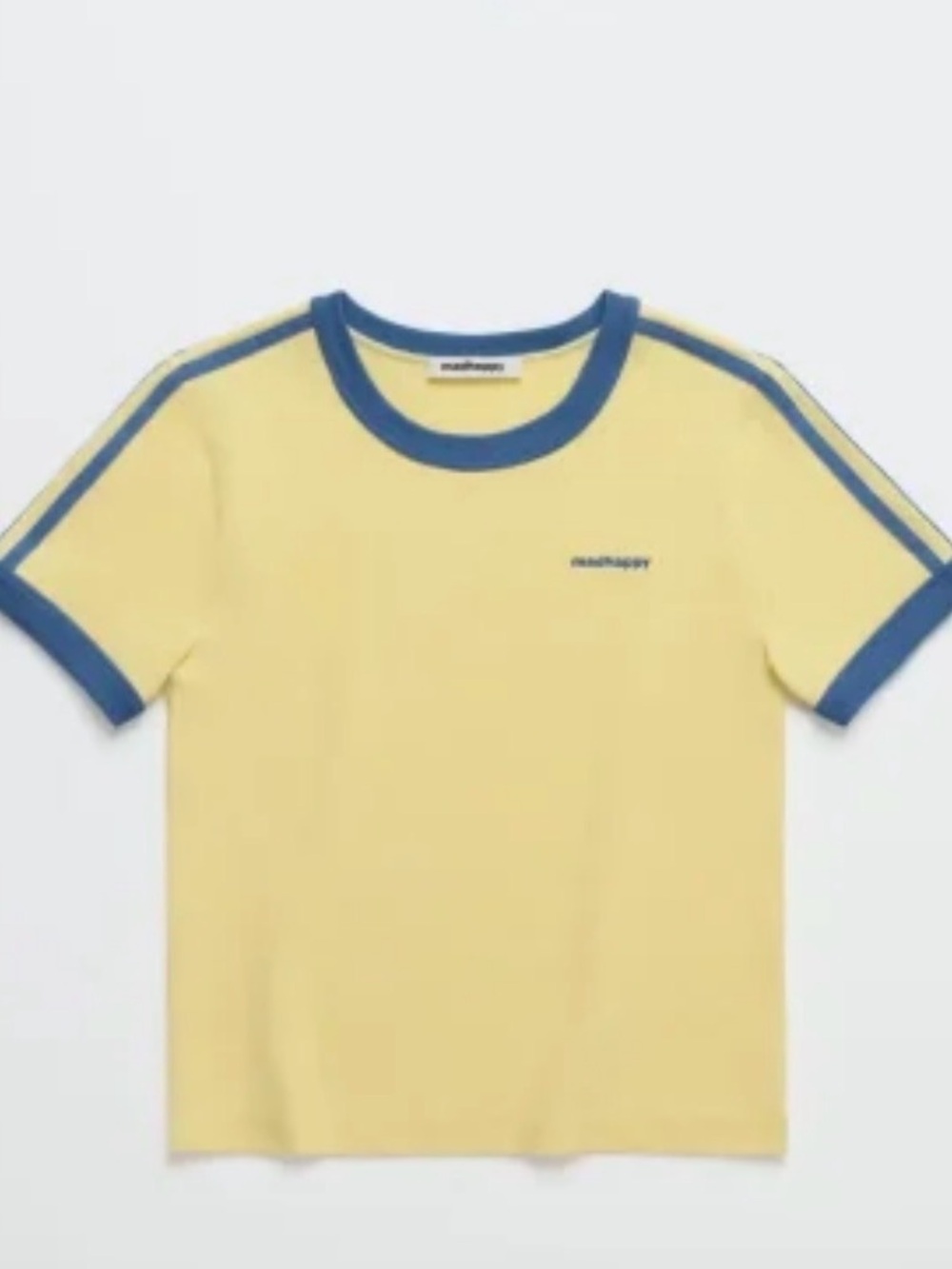 Madhappy Campus Ringer Tee Yellow with Blue Trim